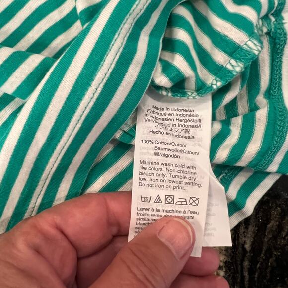 NWT J. Crew Boy's Mint Green and White Stripe T-Shirt - Picture 7 of 7